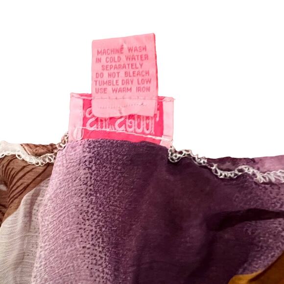 SHE’S COOL Women’s Floral Purple and Yellow Midi Lined Dress Size 1X - Picture 8 of 9